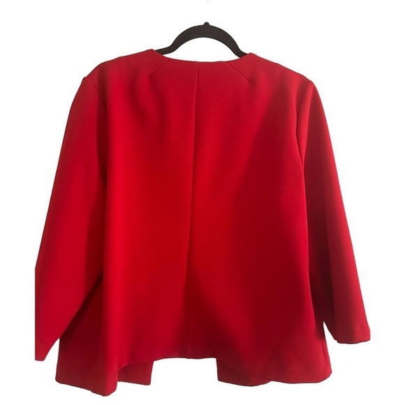 CHICO’S Red Textured Grommet Open-Front Jacket - Chico’s Sz 2 (Large/12) - Picture 3 of 6